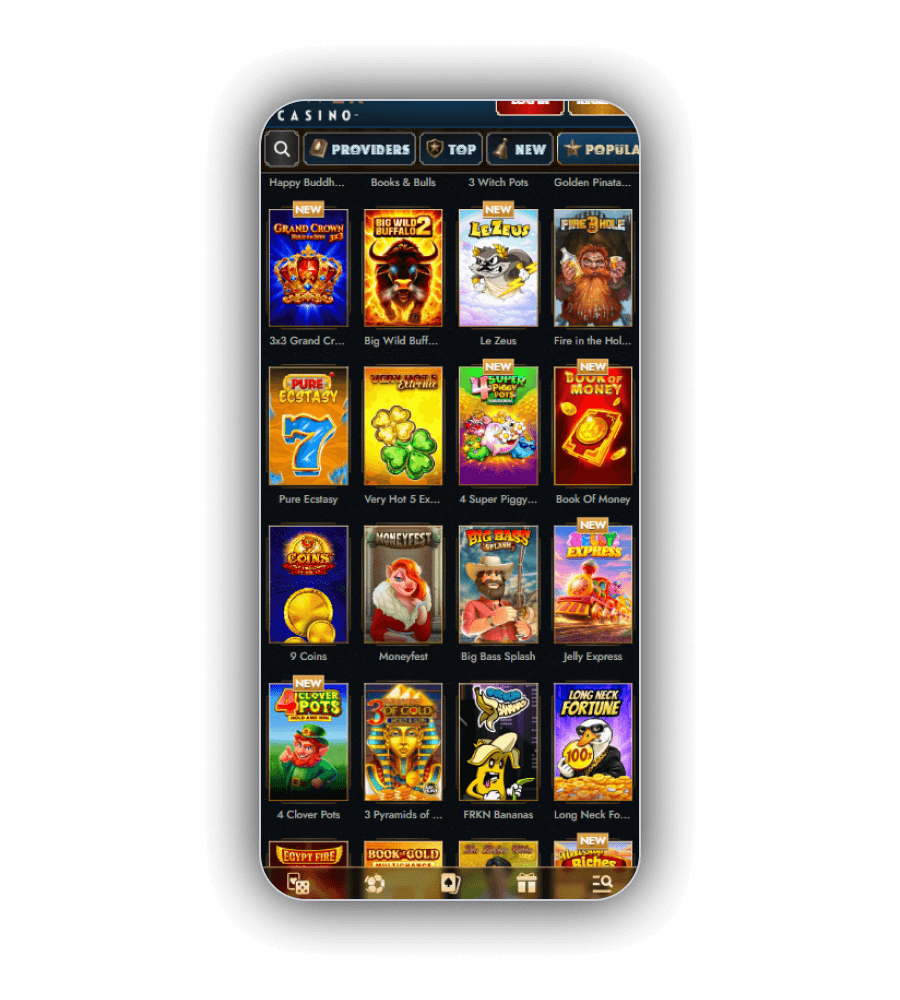 Wybór automatów w lobby Tower Casino